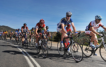 Riding at the front of the pack